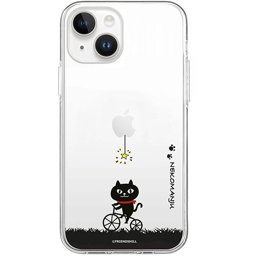 abbi FRIENDS ネコマンジュウソフトクリアケース for iPhone 15 Plus サイクリング ABF25403i15PL