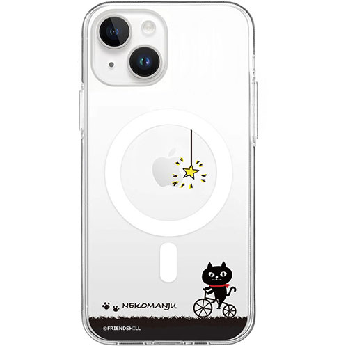 abbi FRIENDS ネコマンジュウMagSafe対応クリアケース for iPhone 15 Plus サイクリング ABF25400i15PL