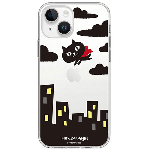 abbi FRIENDS ネコマンジュウソフトクリアケース for iPhone 15 赤いマント ABF25360i15