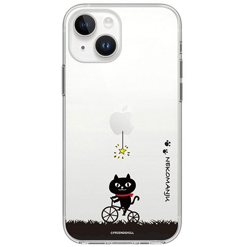 abbi FRIENDS ネコマンジュウソフトクリアケース for iPhone 15 サイクリング ABF25359i15