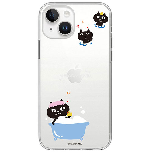 abbi FRIENDS ネコマンジュウソフトクリアケース for iPhone 15 バスタイム ABF25362i15