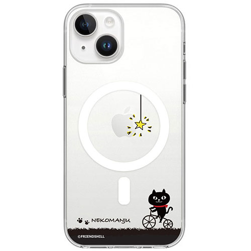 abbi FRIENDS ネコマンジュウMagSafe対応クリアケース for iPhone 15 サイクリング ABF25341i15