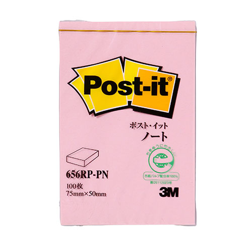 3M 【20個セット】 Post-it ポストイット 再生紙 ノート ピンク 3M-656RP-PNX20