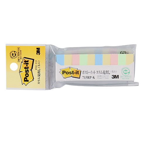 3M 【20個セット】 Post-it ポストイット 再生紙 スリム見出し(ミニ) 3M-715RP-KX20