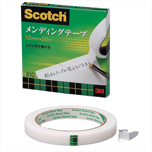3M 【10個セット】 Scotch スコッチ メンディングテープ 12mm×50m 3M-810-3-12X10