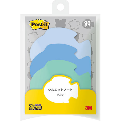 3M 【10個セット】 Post-it ポストイット シルエットノート 強粘着 サカナ 3M-SSS-FIX10