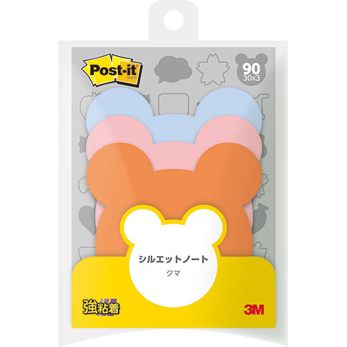 3M 【10個セット】 Post-it ポストイット シルエットノート 強粘着 クマ 3M-SSS-BERX10