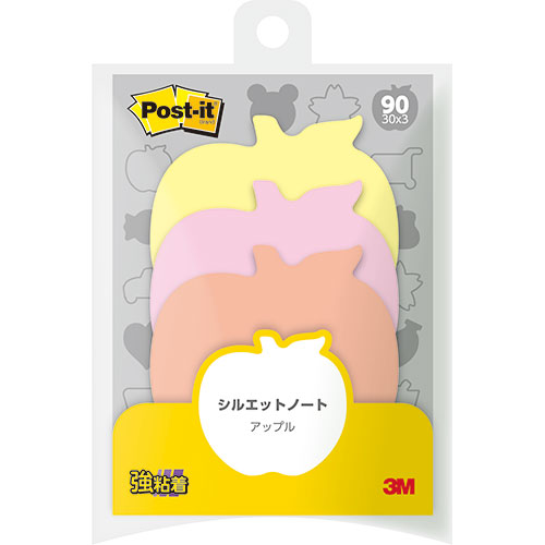 3M 【10個セット】 Post-it ポストイット シルエットノート 強粘着 アップル 3M-SSS-APRX10