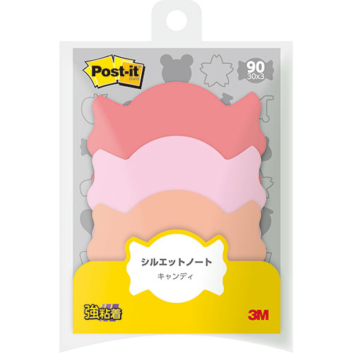 3M 【10個セット】 Post-it ポストイット シルエットノート 強粘着 キャンディ 3M-SSS-AMX10