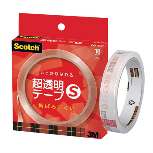 3M 【10個セット】 Scotch スコッチ 超透明テープS 紙箱入 18mm幅 3M-BH-18NX10