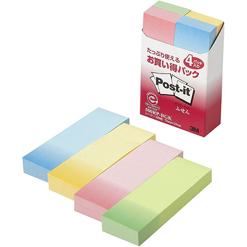 3M 【10個セット】 Post-it ポストイット お買い得パック ふせん 3M-500RP-BGKX10