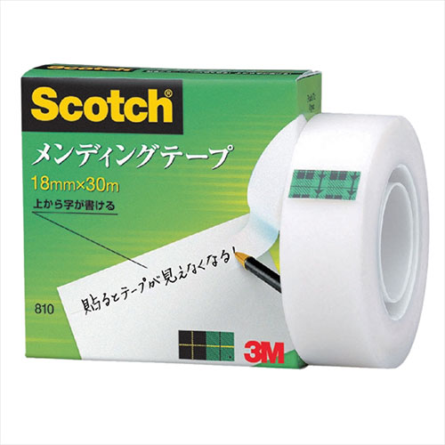 3M 【10個セット】 Scotch スコッチ メンディングテープ 18mm 紙箱入 3M-810-1-18X10