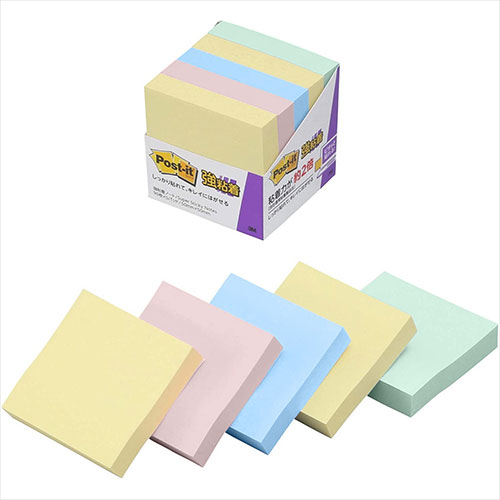 3M 【5個セット】 Post-it ポストイット 強粘着ノート パステルカラー 4色混色 3M-650-5SSAPX5