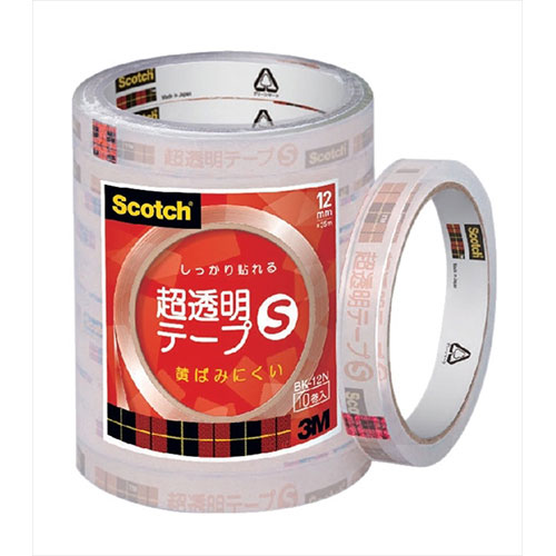 3M 【10巻入×5セット】 Scotch スコッチ 超透明テープS 工業用包装 10巻入 12mm 3M-BK-12NX5