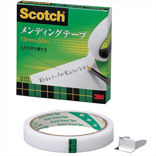 3M 【5個セット】 Scotch スコッチ メンディングテープ 15mm×50m 3M-810-3-15X5