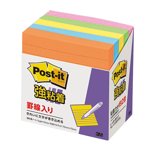 3M 【5個セット】 Post-it ポストイット 強粘着ラインノート 混色5色 3M-630-5SSANX5