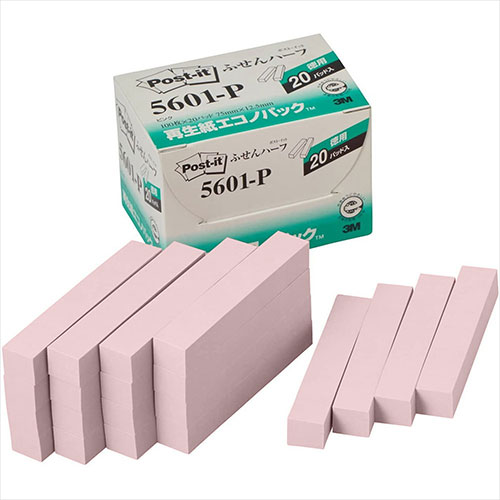 3M 【5個セット】 Post-it ポストイット 再生紙エコノパック ふせんハーフ 3M-5601-PX5