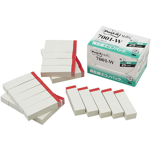 3M 【5個セット】 Post-it ポストイット 再生紙エコノパック 見出し 3M-7001-WX5