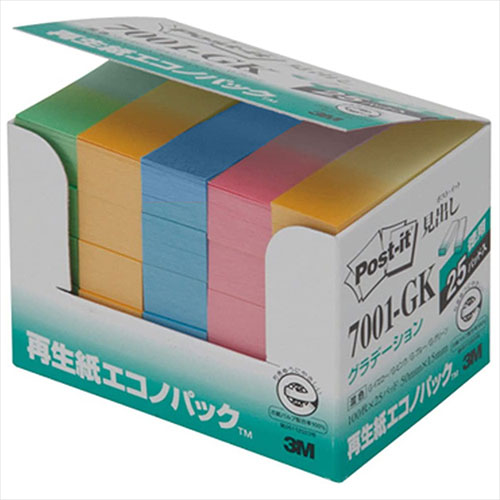 3M 【5個セット】 Post-it ポストイット 再生紙エコノパック 見出し 3M-7001-GKX5