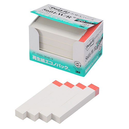 3M 【5個セット】 Post-it ポストイット 再生紙エコノパック ふせんハーフ 3M-5601-W/RX5