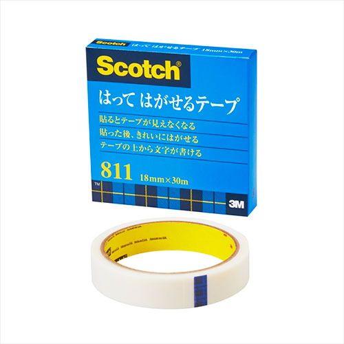 3M Scotch スコッチ はってはがせるテープ 18mm×30m 3M-811-3-18