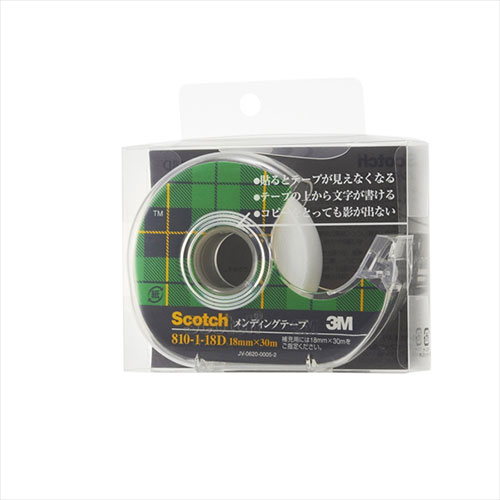 3M Scotch スコッチ メンディングテープ 18mm ディスペンサー付 3M-810-1-18D