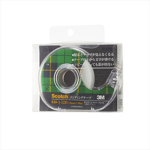 3M Scotch スコッチ メンディングテープ 12mm ディスペンサー付 3M-810-1-12D