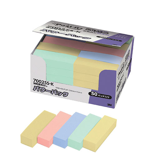 3M Post-it ポストイット パワーパック 強粘着見出し パステルカラー 3M-7002SS-K