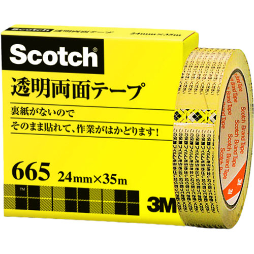 3M Scotch スコッチ 透明両面テープ 24mm×35m 3M-665-3-24