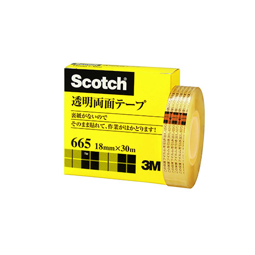 3M Scotch スコッチ 透明両面テープ 18mm×30m 3M-665-1-18