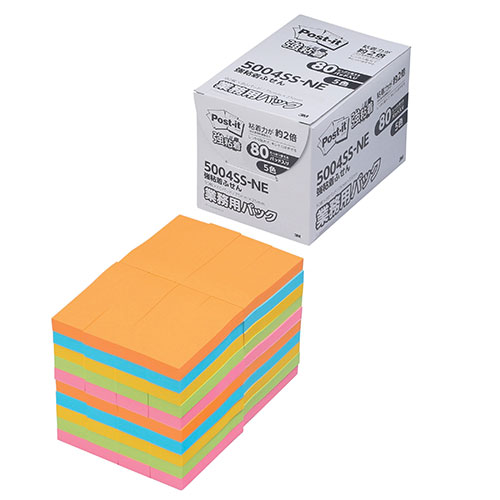 3M Post-it ポストイット 強粘着ふせん 業務用パック 5色混色 3M-5004SS-NE