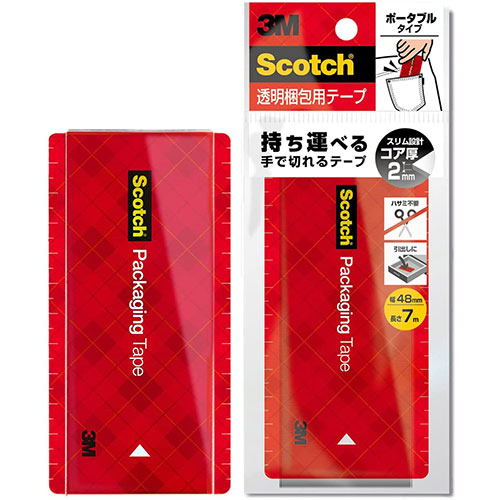 3M Scotch スコッチ 透明梱包用テープ ポータブル 7m 3M-3852FLT-RD