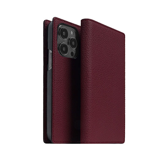 abbi SIGNATURE VINTAGE イタリアンレザーダイアリーケース for iPhone 14 Pro ワイン 手帳型 ABS24072i14PWN