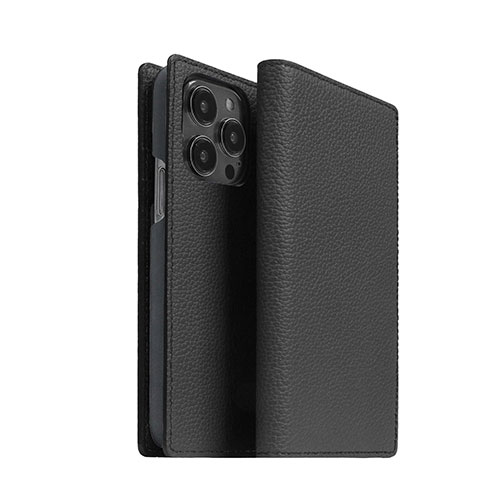 abbi SIGNATURE VINTAGE イタリアンレザーダイアリーケース for iPhone 14 Pro ブラック 手帳型 ABS24070i14PBK