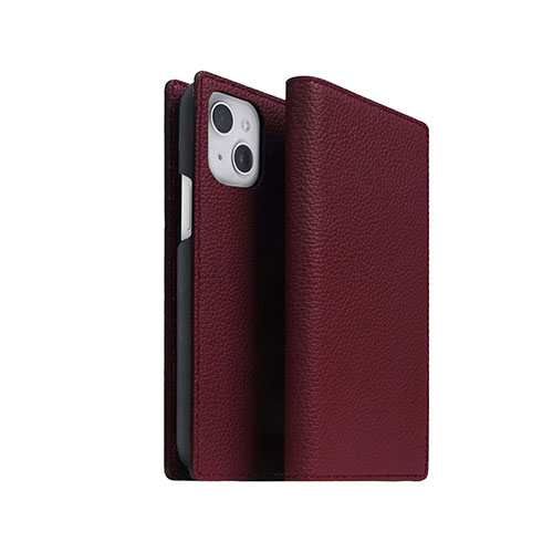 abbi SIGNATURE VINTAGE イタリアンレザーダイアリーケース for iPhone 14 ワイン 手帳型 ABS24050i14WN