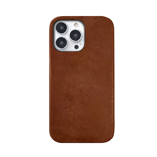 abbi SIGNATURE MARGOTイタリアンレザーバックカバー for iPhone 14 Pro ブラウン 背面カバー型 ABS24068i14PBR