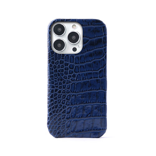abbi SIGNATURE LIPARI イタリアンレザーバックカバー for iPhone 14 Pro ネイビー 背面カバー型 ABS24082i14PNV