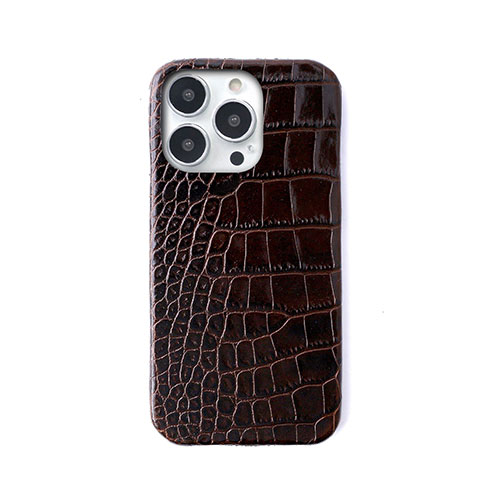 abbi SIGNATURE LIPARI イタリアンレザーバックカバー for iPhone 14 Pro ダークブラウン 背面カバー型 ABS24083i14PDB