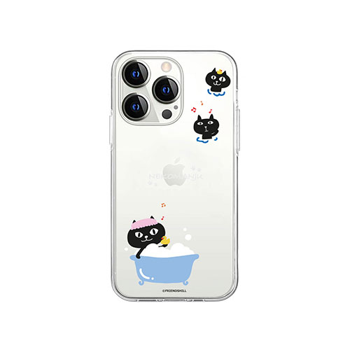 abbi FRIENDS ネコマンジュウソフトクリアケース for iiPhone 14 Pro バスタイム 背面カバー型 ABF24243i14P