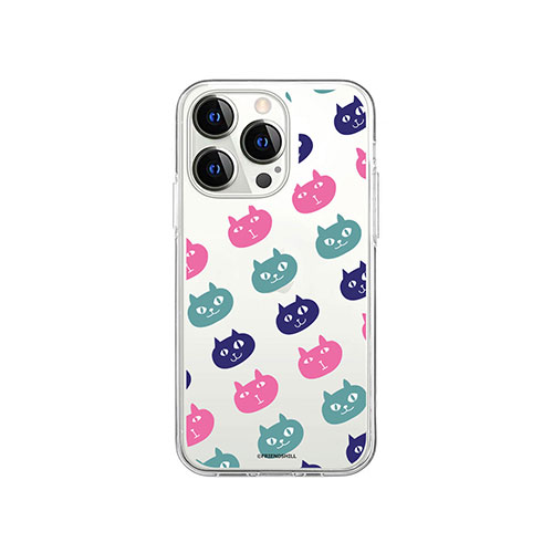 abbi FRIENDS ネコマンジュウソフトクリアケース for iiPhone 14 Pro ネコマンジュウパターン 背面カバー型 ABF24242i14P