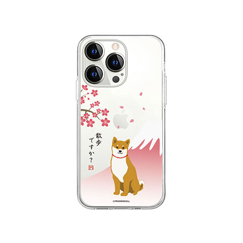 abbi FRIENDS しばたさんソフトクリアケース for iiPhone 14 Pro さくら 背面カバー型 ABF24235i14P