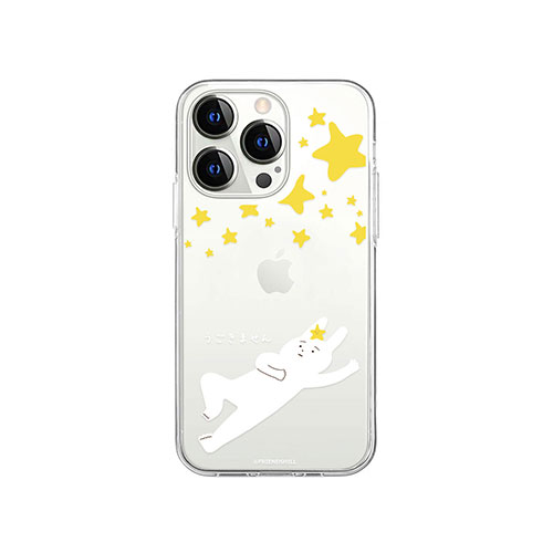 abbi FRIENDS なにもしないうさぎソフトクリアケース for iiPhone 14 Pro 星降る空ですがなにもしません 背面カバー型