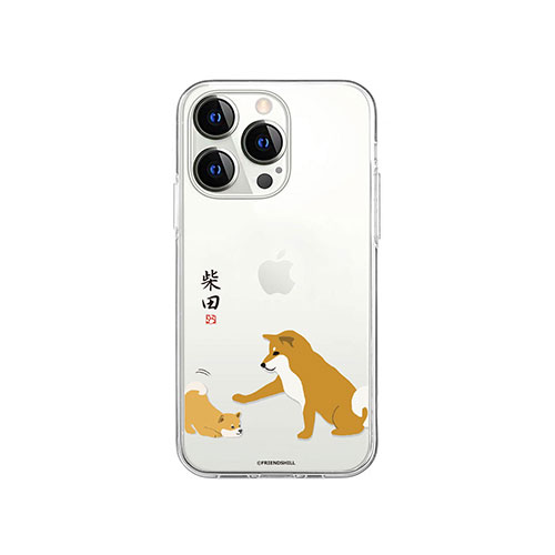 abbi FRIENDS しばたさんソフトクリアケース for iiPhone 14 Pro 子犬 背面カバー型 ABF24232i14P