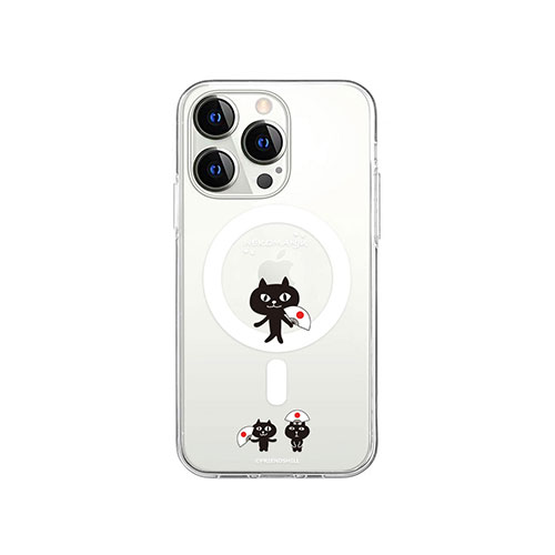 abbi FRIENDS ネコマンジュウMagSafe対応クリアケース for iPhone 14 Pro 渡り 背面カバー型 ABF24223i14P