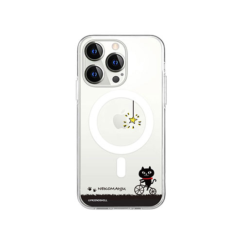 abbi FRIENDS ネコマンジュウMagSafe対応クリアケース for iPhone 14 Pro サイクリング 背面カバー型 ABF24222i14P