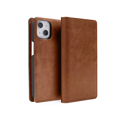 abbi SIGNATURE MARGOTイタリアンレザーダイアリーケース for iPhone 14 ブラウン 手帳型 ABS24042i14BR