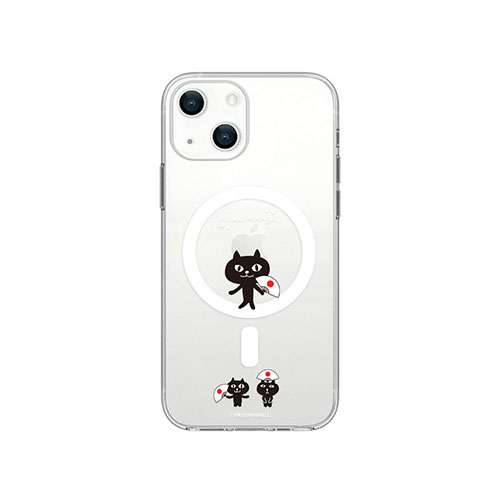 abbi FRIENDS ネコマンジュウMagSafe対応クリアケース for iPhone 14 渡り 背面カバー型 ABF24189i14