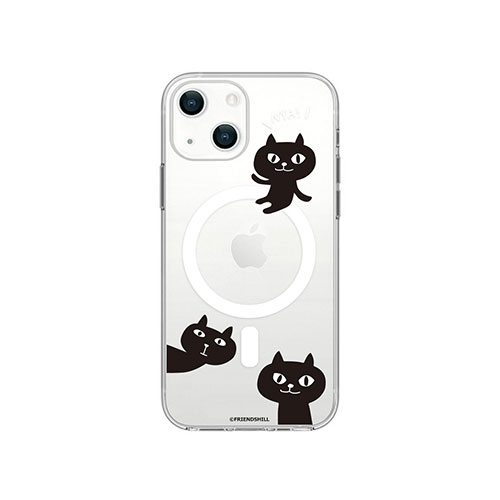 abbi FRIENDS ネコマンジュウMagSafe対応クリアケース for iPhone 14 仲良しトリオ 背面カバー型 ABF24187i14