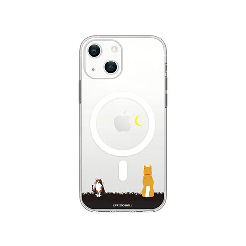 abbi FRIENDS 公式ライセンス品 しばたさんMagSafe対応クリアケース for iPhone 14 お月見 背面カバー型 ABF24183i14