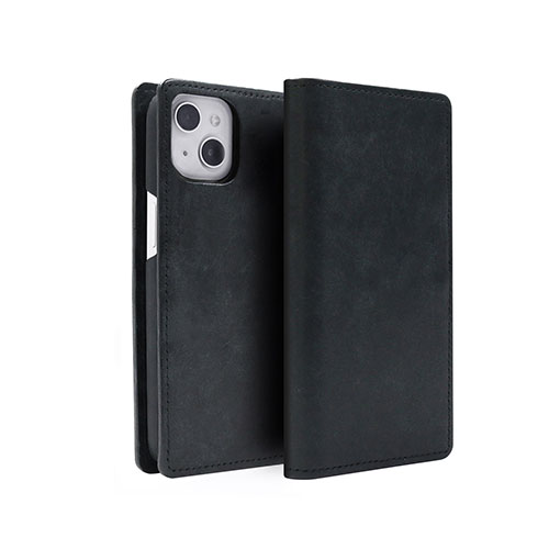 abbi SIGNATURE MARGOTイタリアンレザーダイアリーケース for iPhone 14 ブラック 手帳型 ABS24040i14BK
